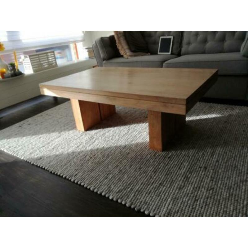 Salontafel massief teakhout onbehandeld