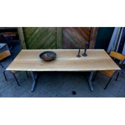 Prachtige eiken boomstam eettafel 207 cm