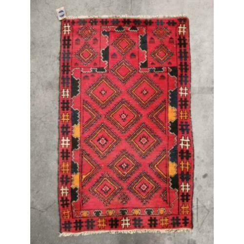 Handgeknoopt Perzisch beloutch prayer tapijt oosters 88x140