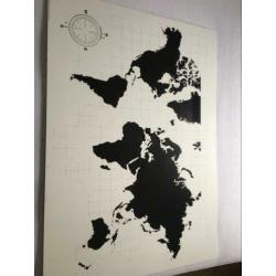 Klatta landkaart schilderij krijtbord ikea