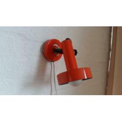 Vintage retro wandlamp spot Philips oranje jaren 60.