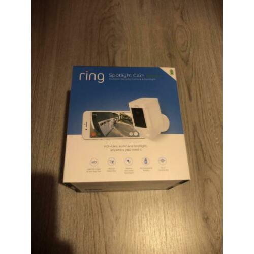 Ring spotlight cam batterij wit (NIEUW in gesealde doos)
