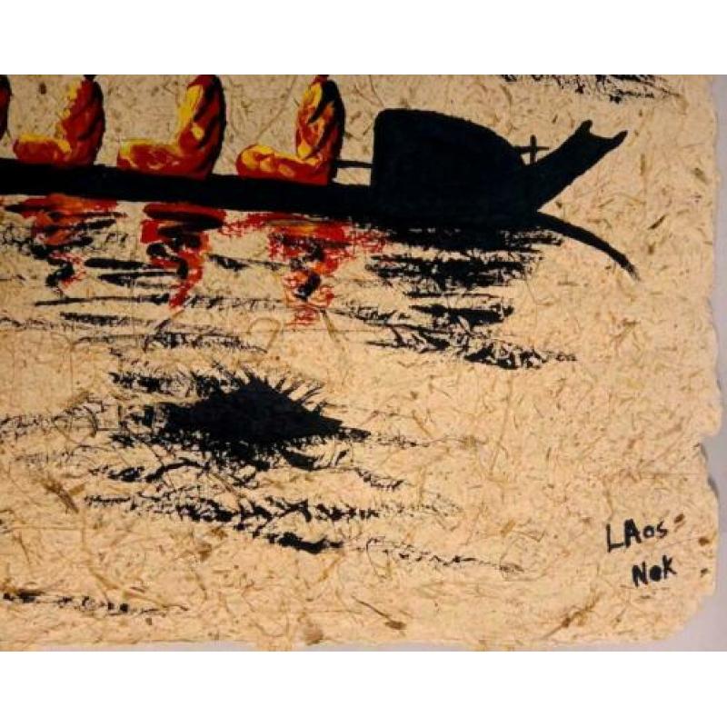 schilderij op hand gerecycled papier ????/