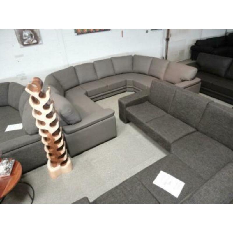 #89 taupe leder xl u hoekbank