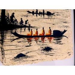 schilderij op hand gerecycled papier ????/