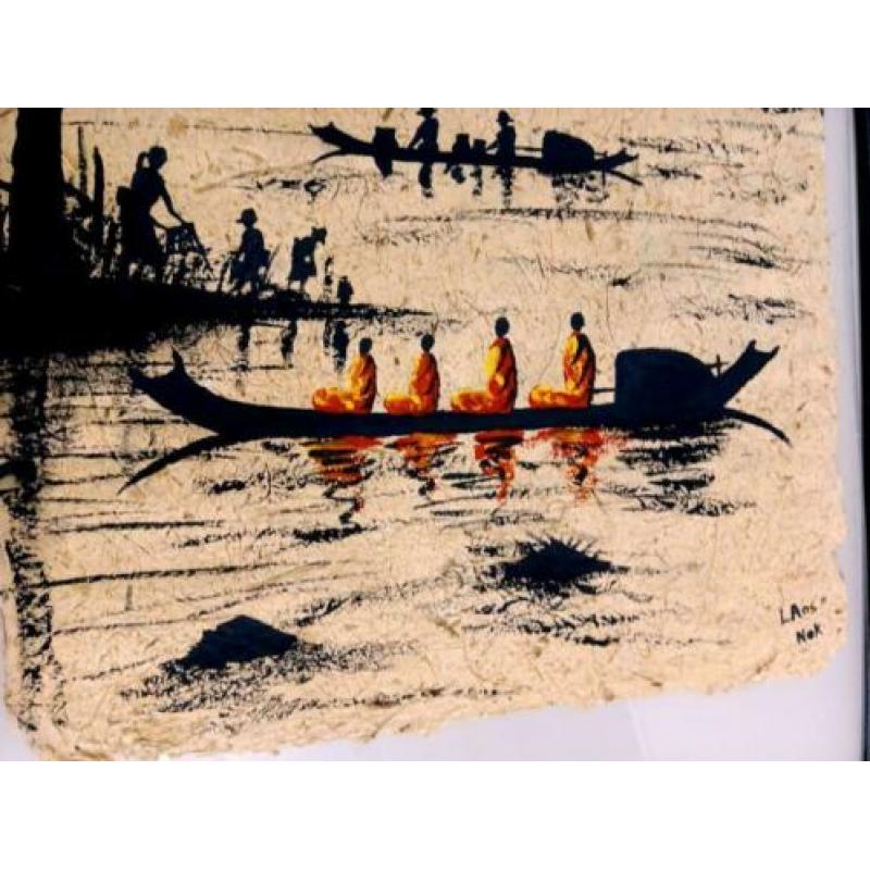 schilderij op hand gerecycled papier ????/