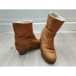 Shabbies cognac met bont maat 37