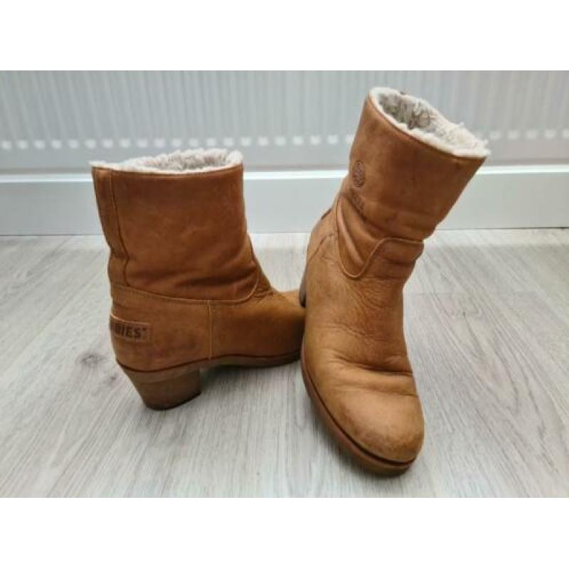 Shabbies cognac met bont maat 37