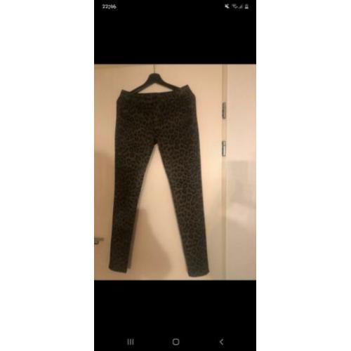 Luipaard broek my jewellery maat M groen zwart