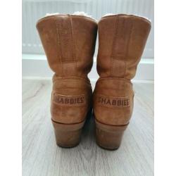 Shabbies cognac met bont maat 37