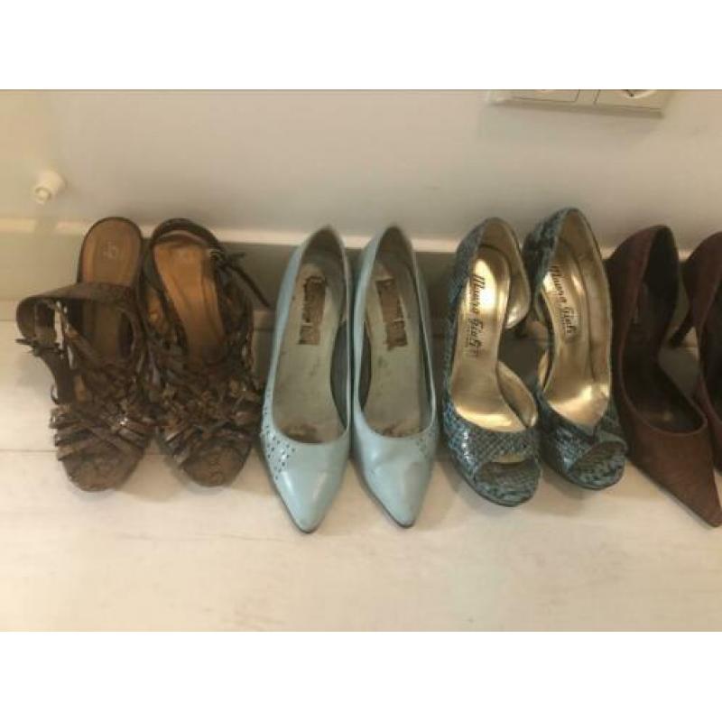 Zilveren sandalen hoge hak maat 40
