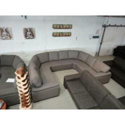 #89 taupe leder xl u hoekbank
