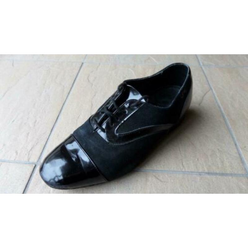 zwarte suede/lak chique stijldans schoenen maat 6 (39) heren