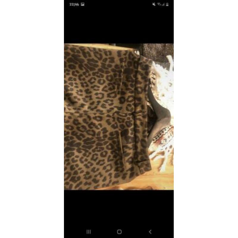 Luipaard broek my jewellery maat M groen zwart