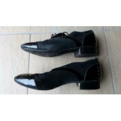 zwarte suede/lak chique stijldans schoenen maat 6 (39) heren