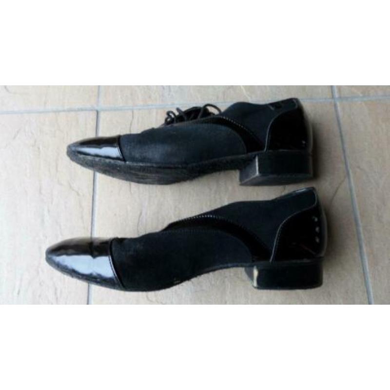 zwarte suede/lak chique stijldans schoenen maat 6 (39) heren