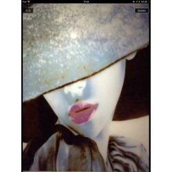 Glasschilderij,Zgan.80x80 zwart,grijs,roze,wit.