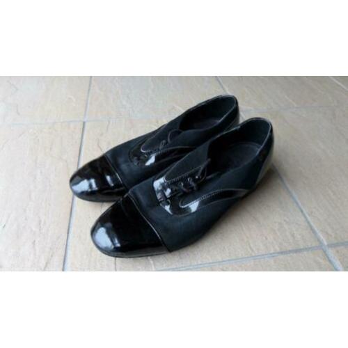 zwarte suede/lak chique stijldans schoenen maat 6 (39) heren