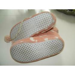 Meisjes Hoge Sloffen/Pantoffels Maat 33-34 Roze met stippen