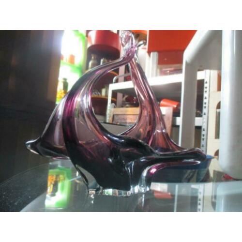 bonbon schaal paars glas jaren 70 design retro vintage 17 cm