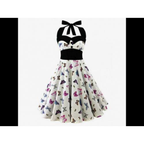 TopVintage retro Zomerjurk met vlinders maat S