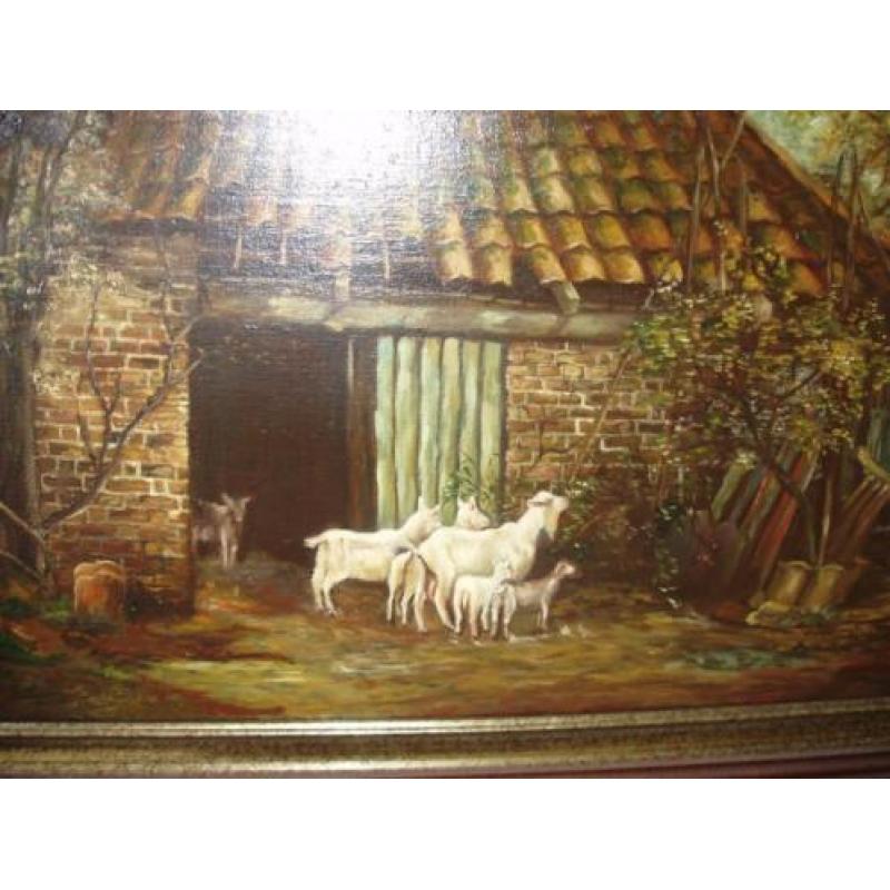 olieverf schilderij 90 x 80 met lijst