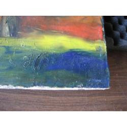 Leuk Abstract schilderij olieverf op doek 50x40 gesign. zie;