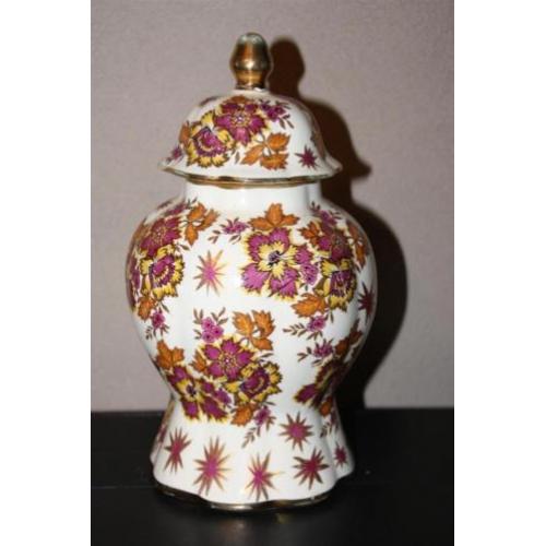 Prachtige dekselvaas fleur de saxe keralux belgium.