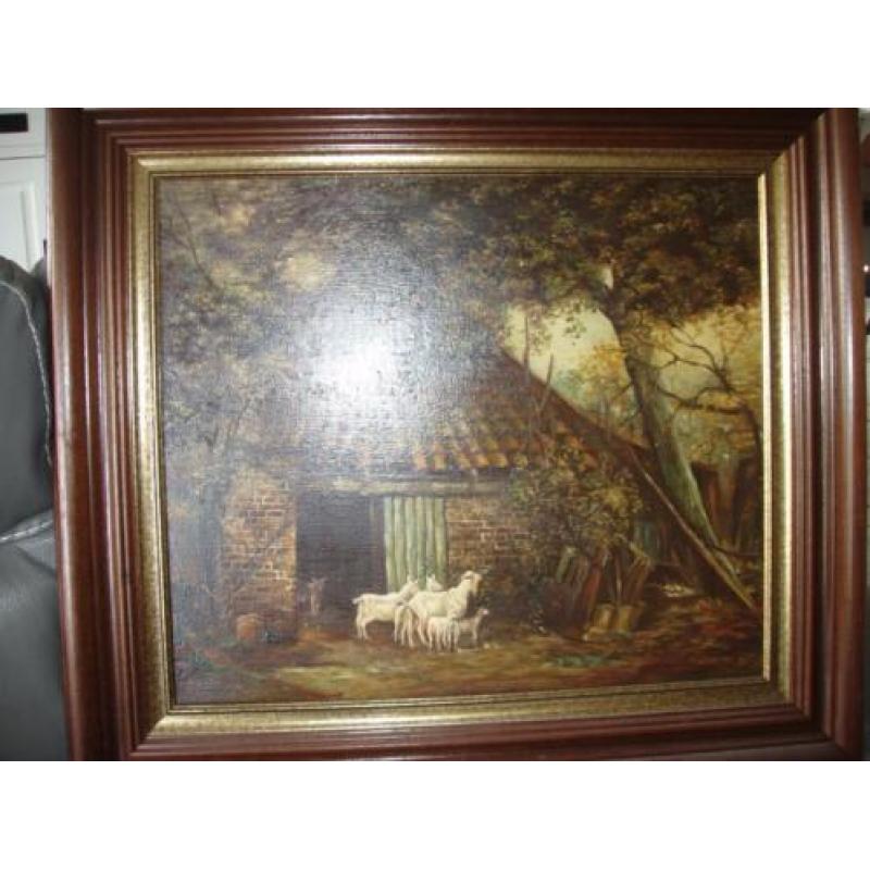 olieverf schilderij 90 x 80 met lijst