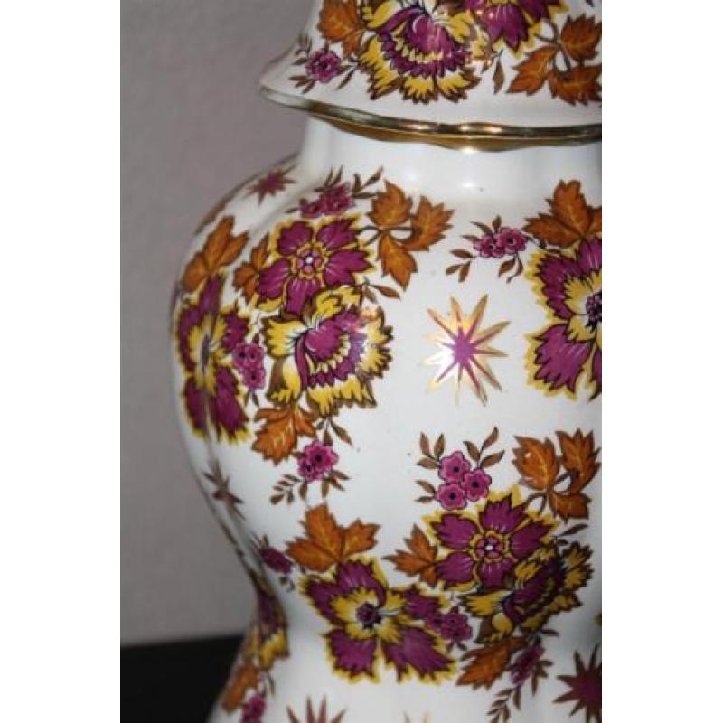 Prachtige dekselvaas fleur de saxe keralux belgium.