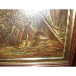 olieverf schilderij 90 x 80 met lijst