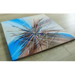 Mooi & nieuw handgeschilderd acryl schilderij / 70/70cm