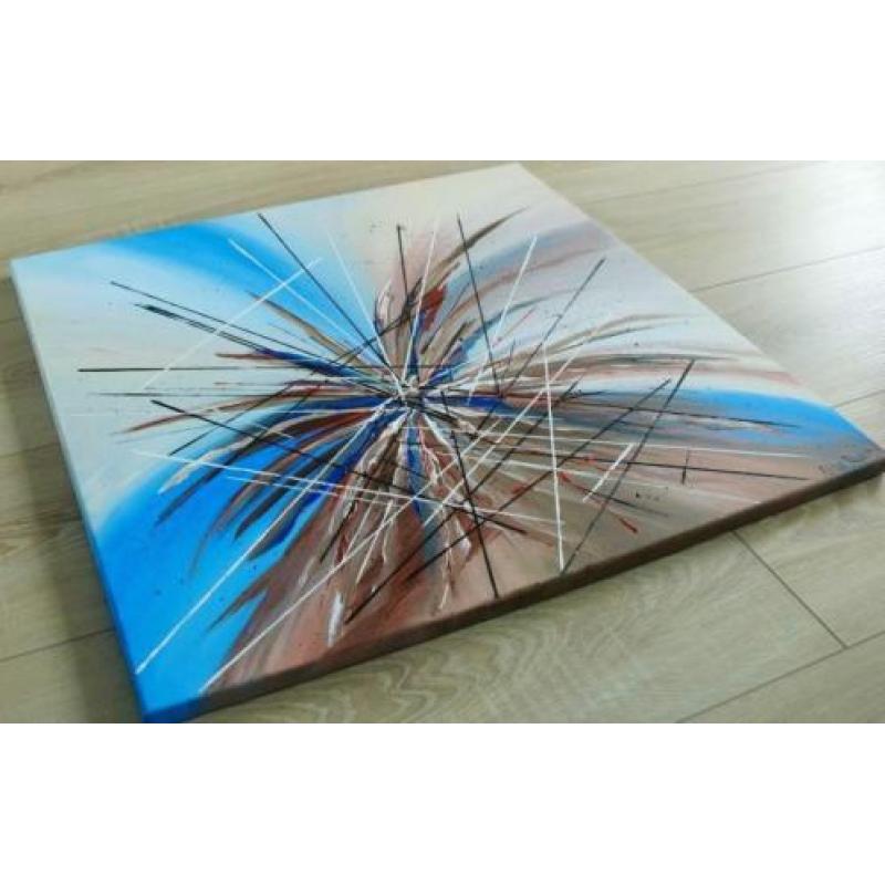 Mooi & nieuw handgeschilderd acryl schilderij / 70/70cm