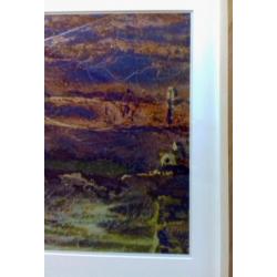 Italiaans dorp, Fotokunst,Cortenstaal,50x70,Gedachten Zee