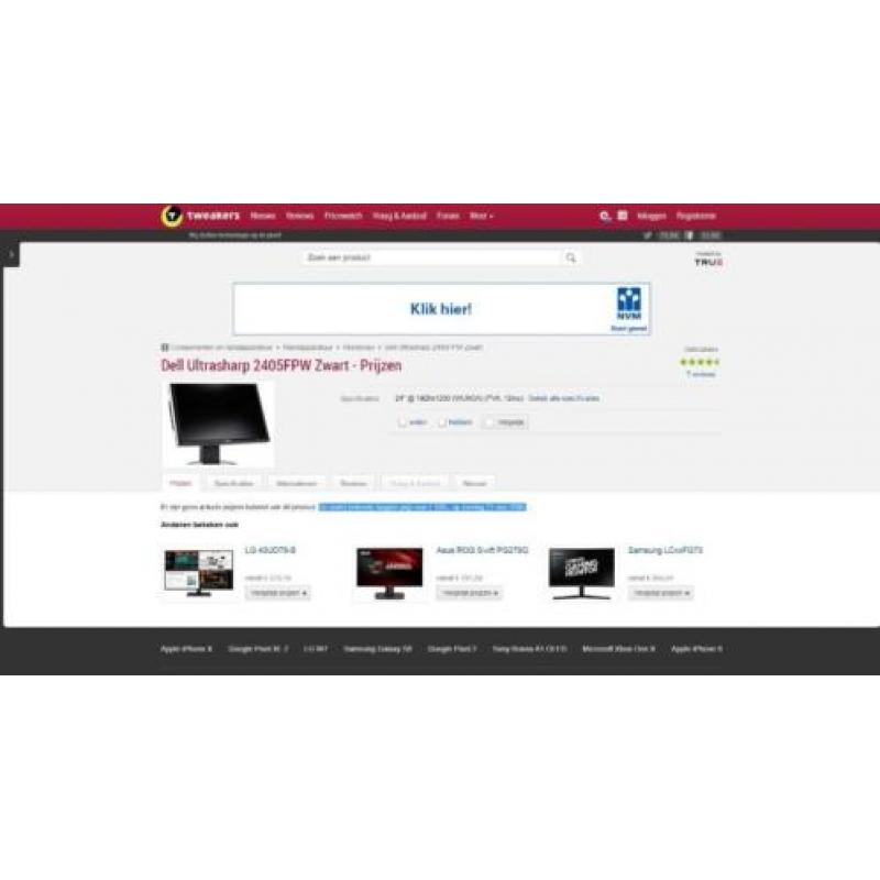 Dell 2405 FPW 24 inch monitor 1920x1200