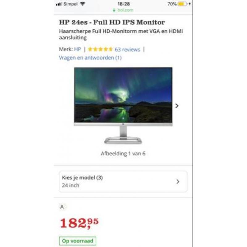 HP 24es 24 inch monitor
