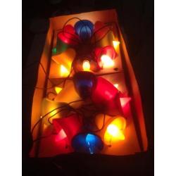 Oude antieke kerstlampjes kerstverlichting