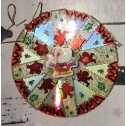 moole zelfgemakte cd kerstkaarten als hanger