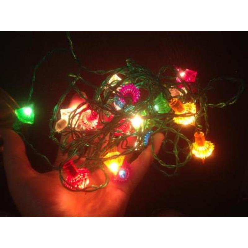Oude antieke kerstlampjes kerstverlichting pastel