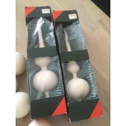 Kerstboom roomkleurige deco van glas incl.opbergbox
