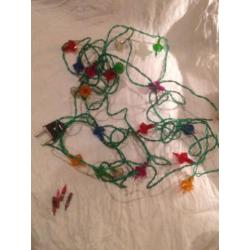 Oude antieke kerstlampjes kerstverlichting pastel