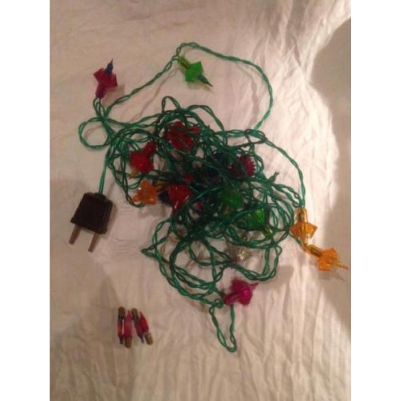 Oude antieke kerstlampjes kerstverlichting pastel