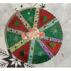 moole zelfgemakte cd kerstkaarten als hanger