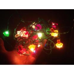 Oude antieke kerstlampjes kerstverlichting pastel
