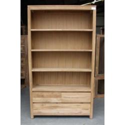 Boekenkast van teakhout met twee schuifdeuren # Indoteak