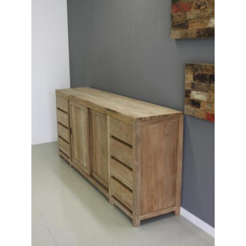 Modern teak houten dressoir 2 meter breed; Indoteak