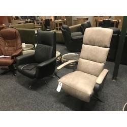 Relax fauteuils met sta op functie, op maat echt leer, stof