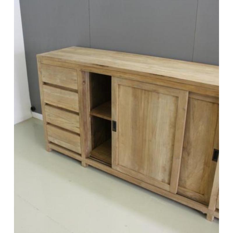 Modern teak houten dressoir 2 meter breed; Indoteak