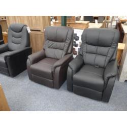 Relax fauteuils met sta op functie, op maat echt leer, stof
