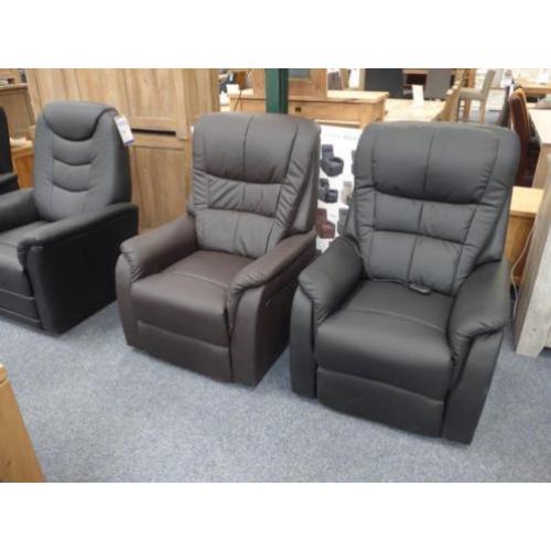Relax fauteuils met sta op functie, op maat echt leer, stof